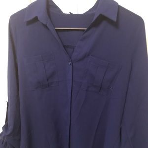Dark blue silk blouse
